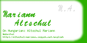 mariann altschul business card